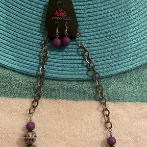 Necklace and earrings set from paparazzi jewelry collection.